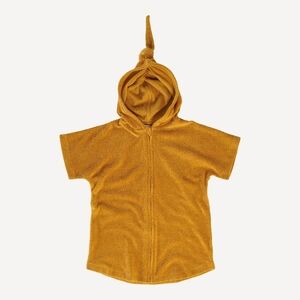 EUC 3T Kate Quinn Organics Cotton Zip Coverup Chai Terry Hooded Swim Jacket